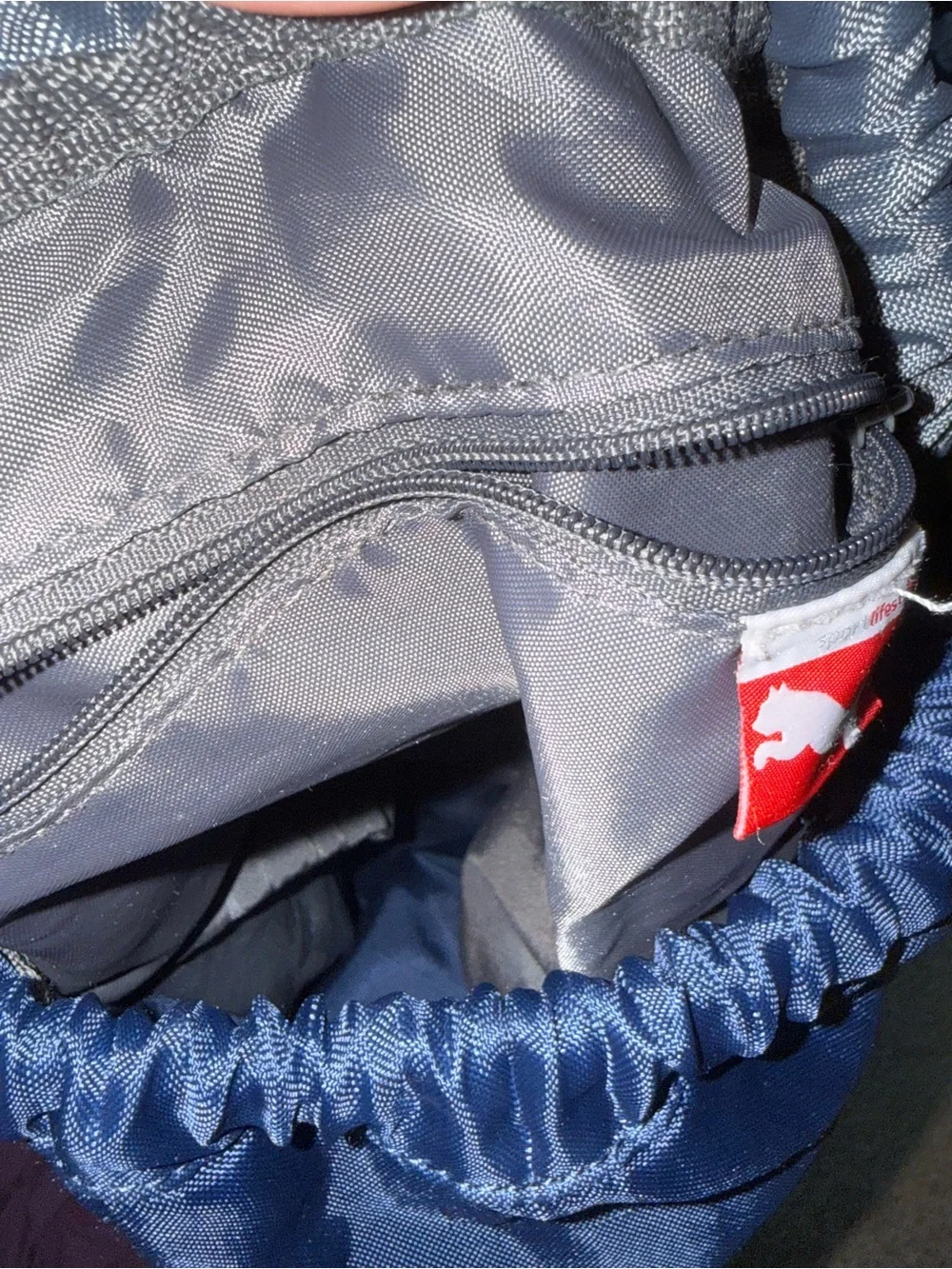 Puma Gray Drawstring Sports Sack with Navy Logo